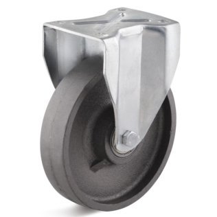 Roata fonta rulment cu bila, carcasa fixa, WLL=1000 kg, D=200 mm