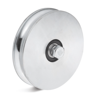 Roata de rulare din INOX canelura semirotunda, rulment simplu, WLL=100 kg, D=60 mm