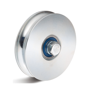 Roata de rulare din INOX canelura semirotunda, rulment dublu, WLL=450 kg, D=117 mm