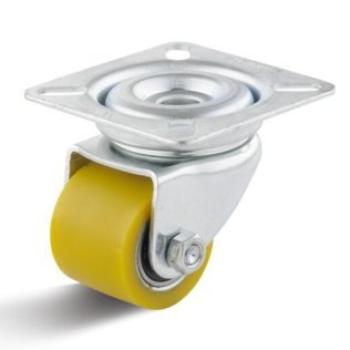 Roata utilaj din poliuretan, rulment, carcasa pivotanta, WLL=100kg, D=35mm