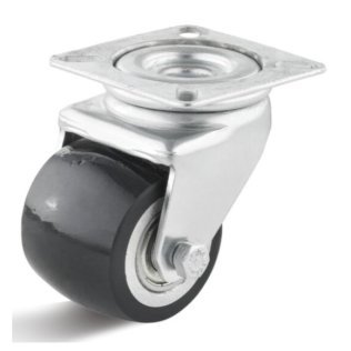Roata showbiz din poliuretan, carcasa pivotanta, WLL=100 kg, D=50 mm