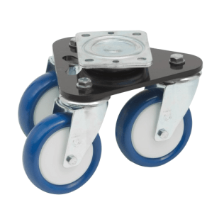 Roata tripla pivotanta din poliuretan, WLL=600 kg, D=125 mm