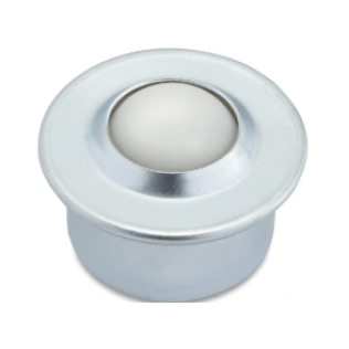 Rola de transfer cu guler, carcasa din tabla otel zincat, bila poliamida, WLL=20 kg