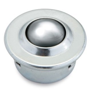 Rola de transfer cu guler, carcasa din INOX, bila INOX, inel prindere integrat, WLL=38 kg