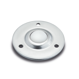 Rola de transfer cu flansa, carcasa otel zincat, bila poliamida, WLL=24 kg