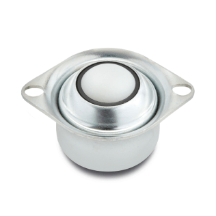 Rola de transfer cu flansa superioara, carcasa tabla otel zincat, bila poliamida, WLL=25 kg