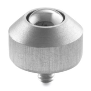 Rola de transfer MINI carcasa din aluminiu cu cap conic, bila INOX, WLL=15 kg