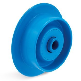 Rotita cu guler din polipropilena pentru sina de rulare, d=6 mm, WLL=10 kg