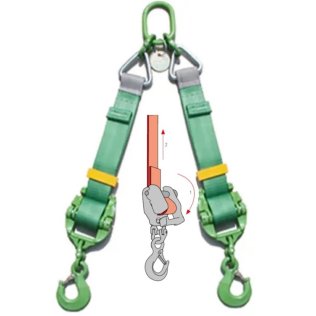 Sistem de ridicare cu chingi cu 2 brate cu lungime reglabila, WLL=2800 kg, L1=2000 mm