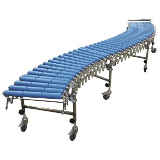 Conveior gravitational extensibil cu role din material plastic, latime efectiva 600 mm