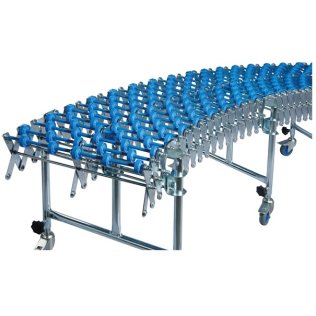 Conveior gravitational extensibil cu rotite din material plastic, latime efectiva 500 mm