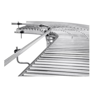 Mana curenta curbata 90° conveior gravitational LIGHT DUTY, fixare pe ambele parti