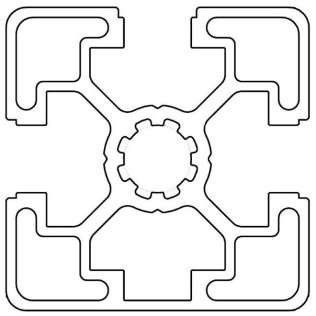 Profil aluminiu standard industrial 45x45 Seria2, Sistem 45 LIGHT Canal 10, 1 latura inchisa