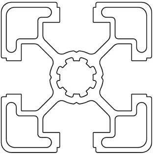Profil aluminiu standard industrial 45x45 Seria 2, Sistem 45 LIGHT Canal 10