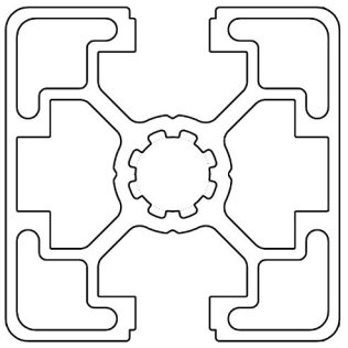 Profil aluminiu standard industrial 45x45 Seria 2, Sistem 45 LIGHT Canal 10, 2 laturi paralele inchise