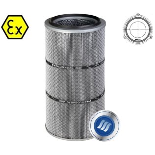 Cartus filtrant pentru praf ATEX viledon LP Complete AX montare cu carlige debit 1800 m³/h
