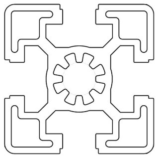 Profil aluminiu standard industrial 45x45 Seria 2, Sistem 45 Canal 10