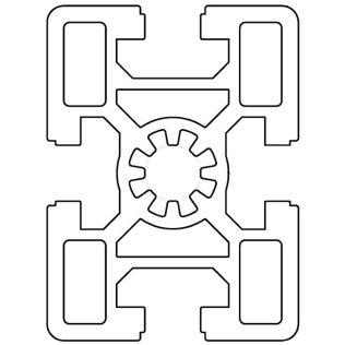 Profil aluminiu standard industrial 45x60 Seria 2, Sistem 45 Canal 10