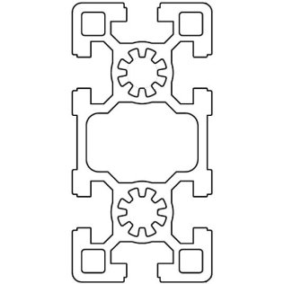 Profil aluminiu standard industrial 45x90 Seria 2, Sistem 45 Canal 10