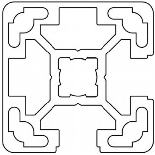Profil aluminiu standard industrial 40x40 Serie 2, Sistem 40 LIGHT Canal 10, 2 laturi alaturate inchise