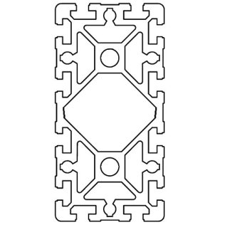 Profil aluminiu standard industrial 90x180 Seria 2, Sistem 45 Canal 10