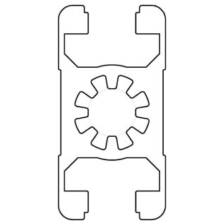 Profil aluminiu standard industrial 22.5x45 Seria 2, Sistem 45 Canal 10