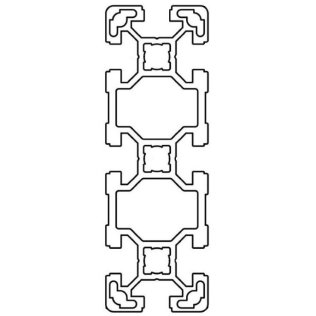 Profil aluminiu standard industrial 40x120 Seria 2, Sistem 40 LIGHT Canal 10