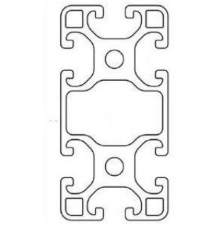 Profil aluminiu compatibil ITEM 40x80 Sistem 40 LIGHT Canal 8, Lungime 6000mm
