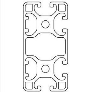 Profil aluminiu compatibil ITEM 40x80 Sistem 40 LIGHT Canal 8, 1 Latura lunga inchisa