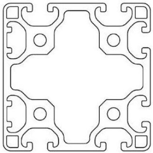 Profil aluminiu compatibil ITEM 80x80 Sistem 40 LIGHT canal 8, 1 latura inchisa