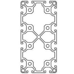 Profil aluminiu compatibil ITEM 80x160 Sistem 40 LIGHT canal 8