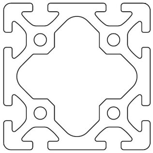 Profil aluminiu compatibil ITEM 80x80 Sistem 40 canal 8