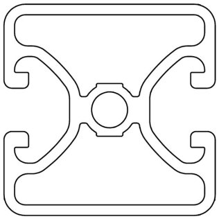 Profil aluminiu compatibil ITEM 40x40 Sistem 40 ECO canal 8, 2 laturi paralele inchise