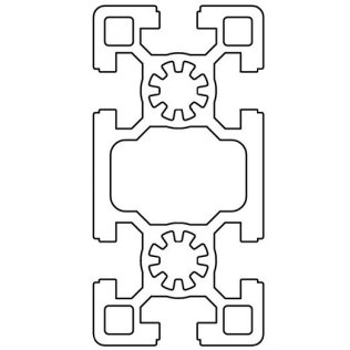 Profil aluminiu standard industrial 45x90 Seria 2, Sistem 45 DESIGN Canal 10