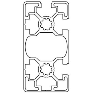 Profil aluminiu standard industrial 45x90 Seria 2, Sistem 45 LIGHT DESIGN Canal 10, 2 laturi inchisa