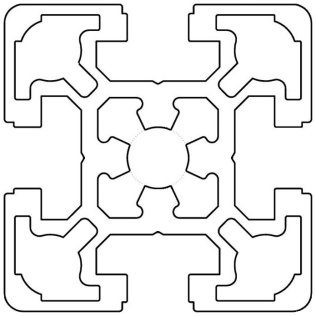 Profil aluminiu standard industrial 50x50 Serie 2, Sistem 50 LIGHT Canal 10