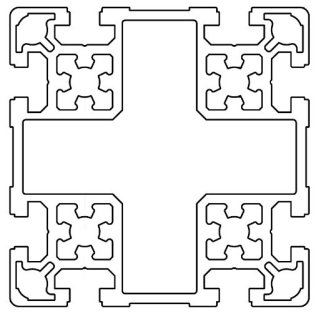 Profil aluminiu standard industrial 100x100 Seria 2, Sistem 50 LIGHT Canal 10