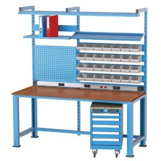 Banc de lucru asamblare dulap mobil cu 5 sertare si 28 cutii 1700x700x850mm