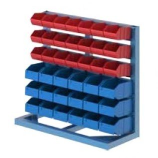 Stand fix depozitare cu 39 cutii plastic pe 6 rafturi 1000x400x1000mm