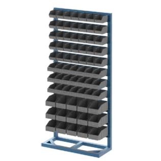 Stand fix depozitare cu 71 cutii plastic pe 11 rafturi 1000x400x1800mm