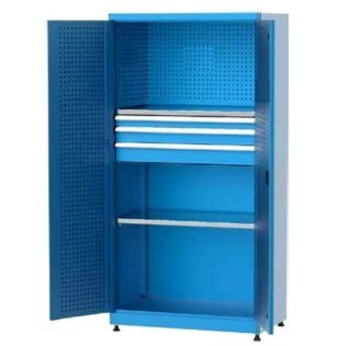 Dulap metalic cu panou scule, 3 sertare si 2 rafturi, 1010x615x2000