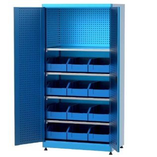 Dulap metalic cu 4 rafturi si 12 cutii depozitare, 1010x615x2000mm