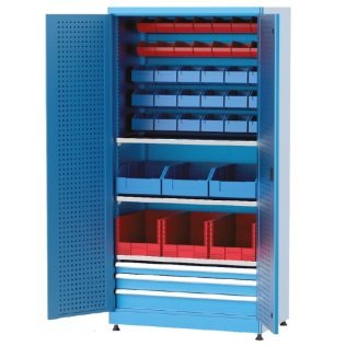 Dulap metalic cu 3 sertare, 3 rafturi si 38 cutii depozitare, 1010x615x2000mm