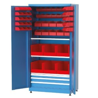 Dulap metalic cu 3 sertare, 3 rafturi si 60 cutii depozitare, 1010x615x2000mm