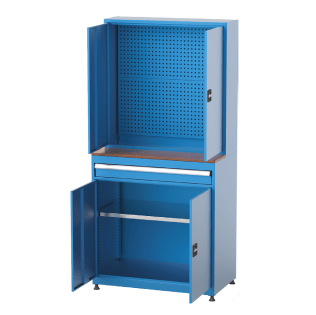 Dulap metalic cu panou scule, 1 sertar si 1 raft, 1010x570x2000mm