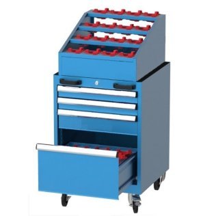 Dulap metalic mobil cu 4 sertare si stand scule CNC 560x570mm
