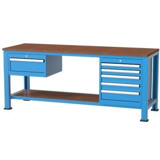 Banc de lucru cu 6 sertare si 1 raft 2000x700x850mm