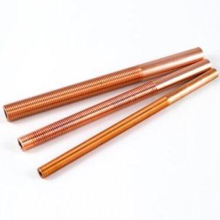 Electrod electroeroziune CUPRU filet metric fin cu canal spalare M10×1,25