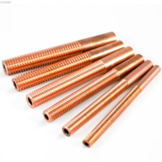 Electrod electroeroziune CUPRU filet metric fin stanga canal spalare M8×1