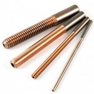 Electrod electroeroziune WOLFRAM CUPRU filet metric cu canal spalare M4x0,5